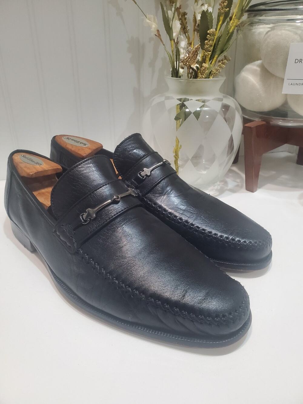 Bruno Magli Black Leather Shoes Size 12